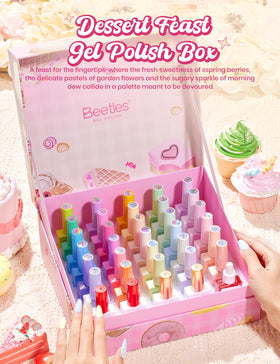 Beetles Dessert Feast strawberry mousse swatch shows vibrant pink shade options