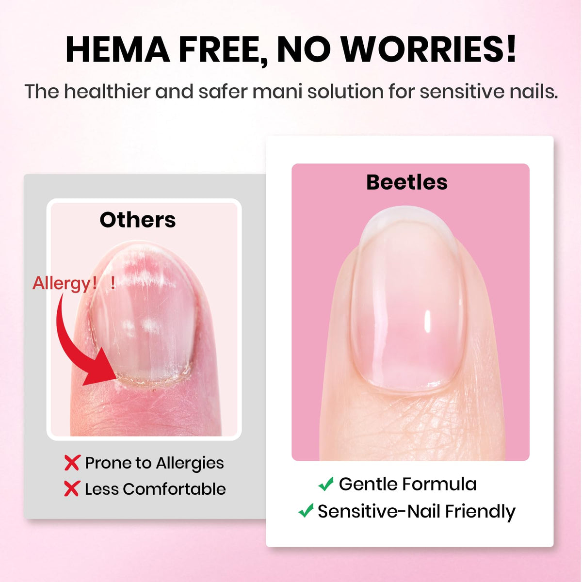 Beetles Etch-X 12-sizes nail tips pack for easy finger matching.