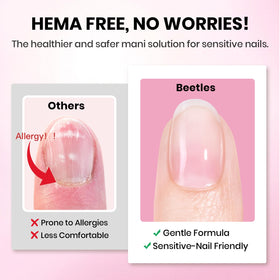 Beetles Etch-X 12-sizes nail tips pack for easy finger matching.