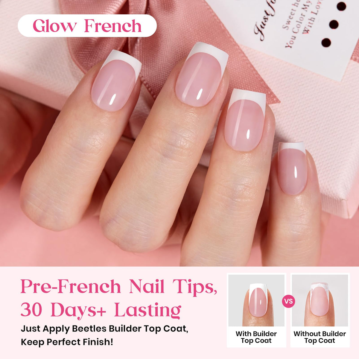 Beetles French tip nails available in 15 sizes for a precise fit