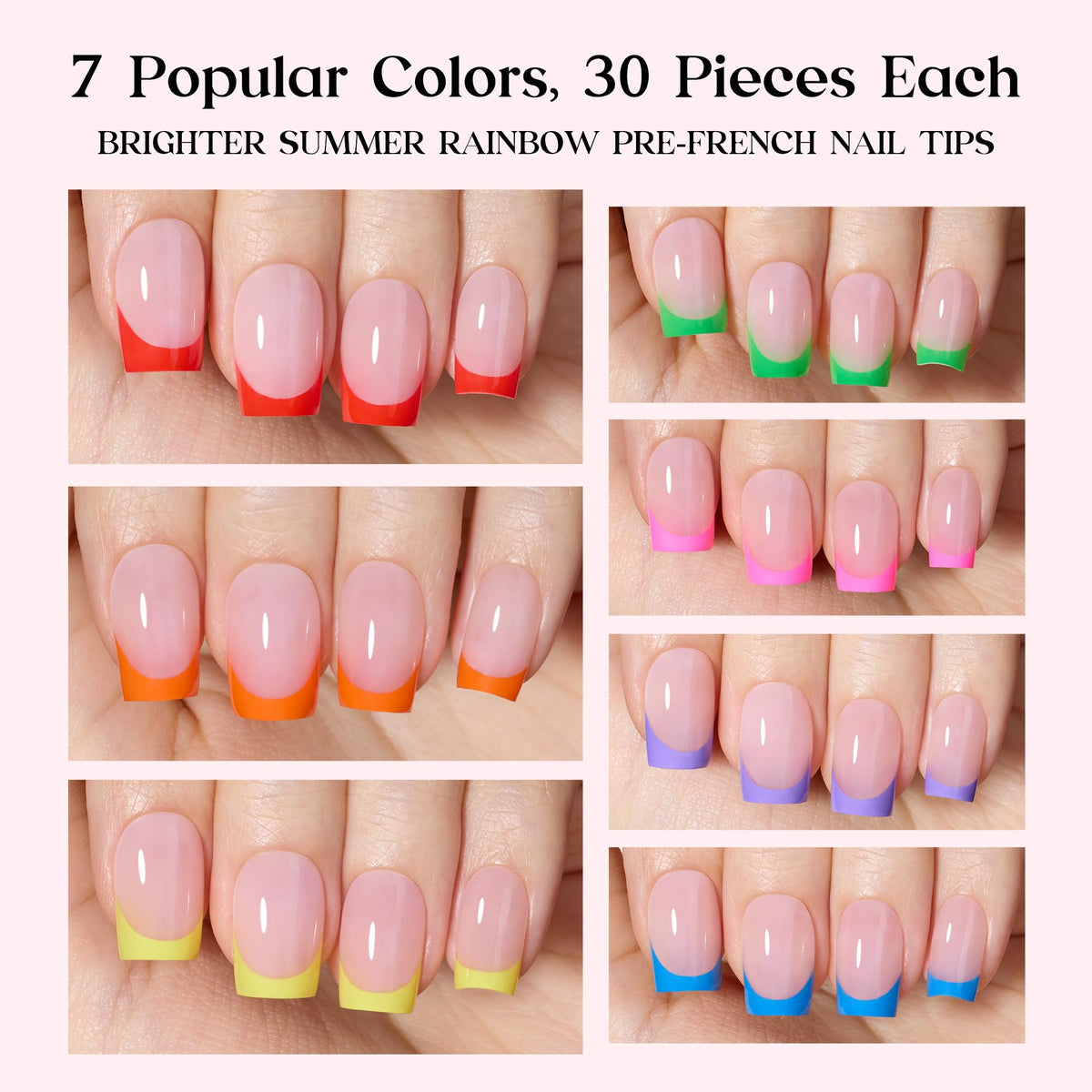 Beetles French tip nails in seven colors for salon-like results at home