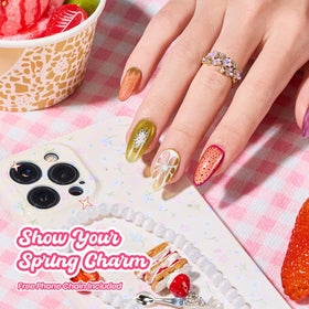 Beetles fruit inspired hanging charm adds a playful nail art accessory
