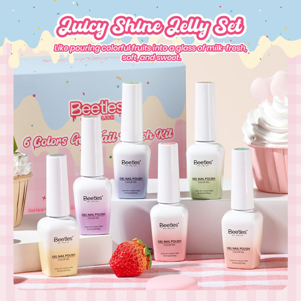 Beetles Fruity Milk Jelly gift-pack ready for spring-summer nail set.