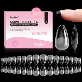 Beetles Gel Almond Curve-EX tip for secure nail extensions.