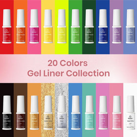 Beetles Gel Liner kit includes base and top coats for lasting shine.