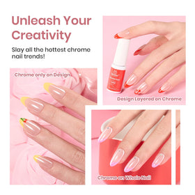 Beetles Chrome powder adds metallic shimmer to nail designs.