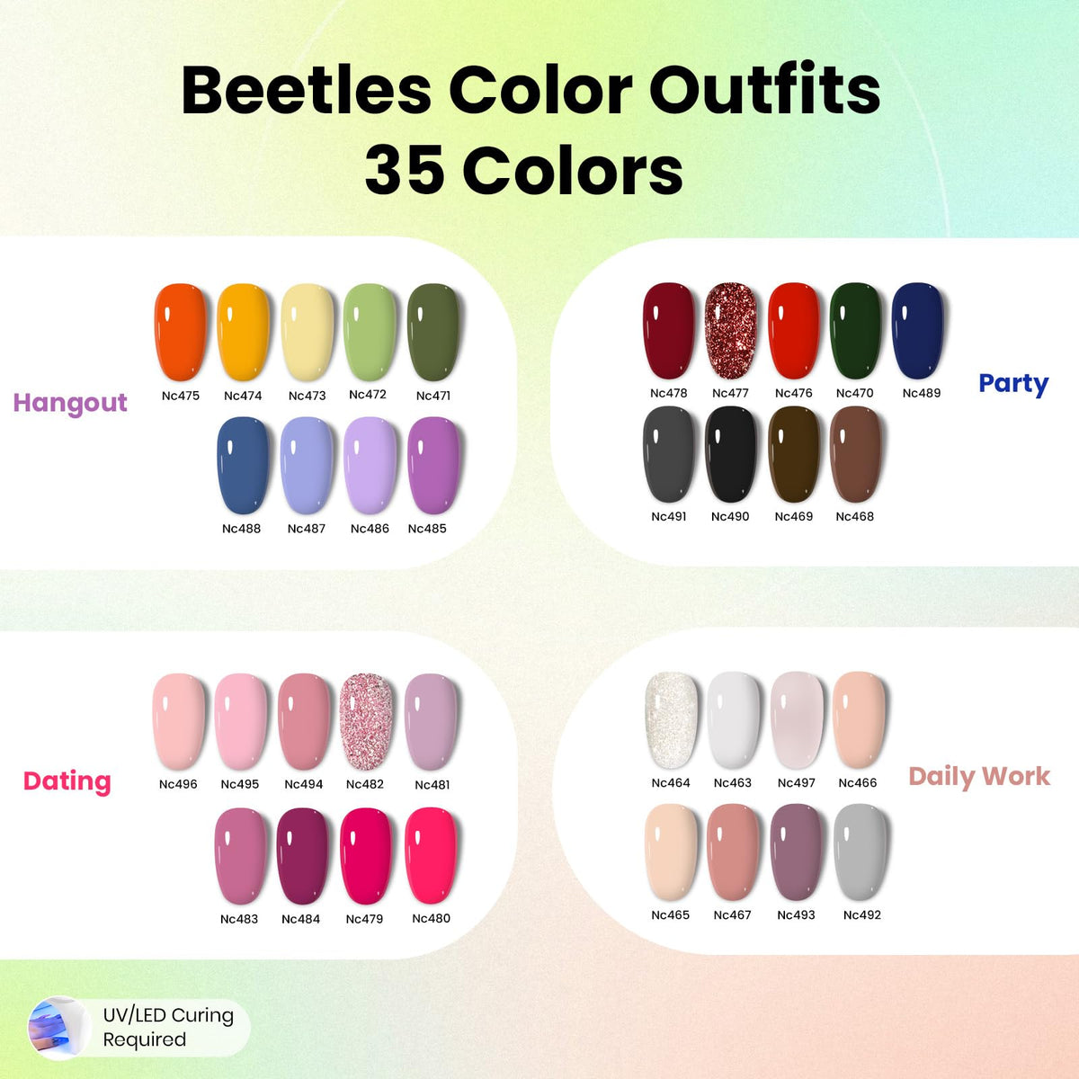 Beetles Gel Nail Polish colors 35 shades for seasonal nail art