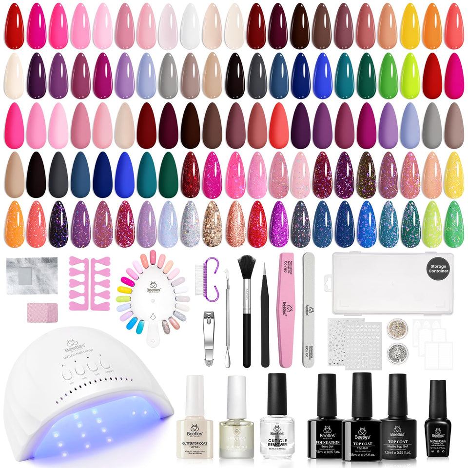 Beetles Gel Nail Kit lamp for at home salon quality manicures