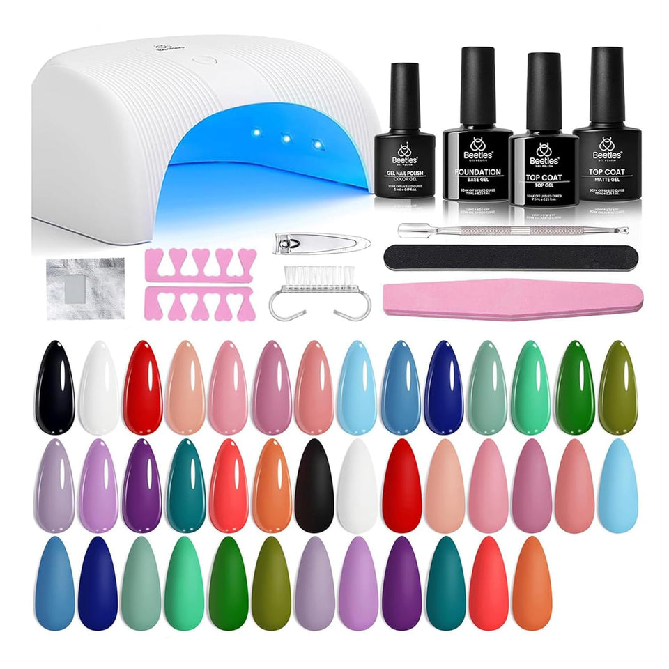 Beetles gel nail kit with UV lamp for at-home manicures and durable color