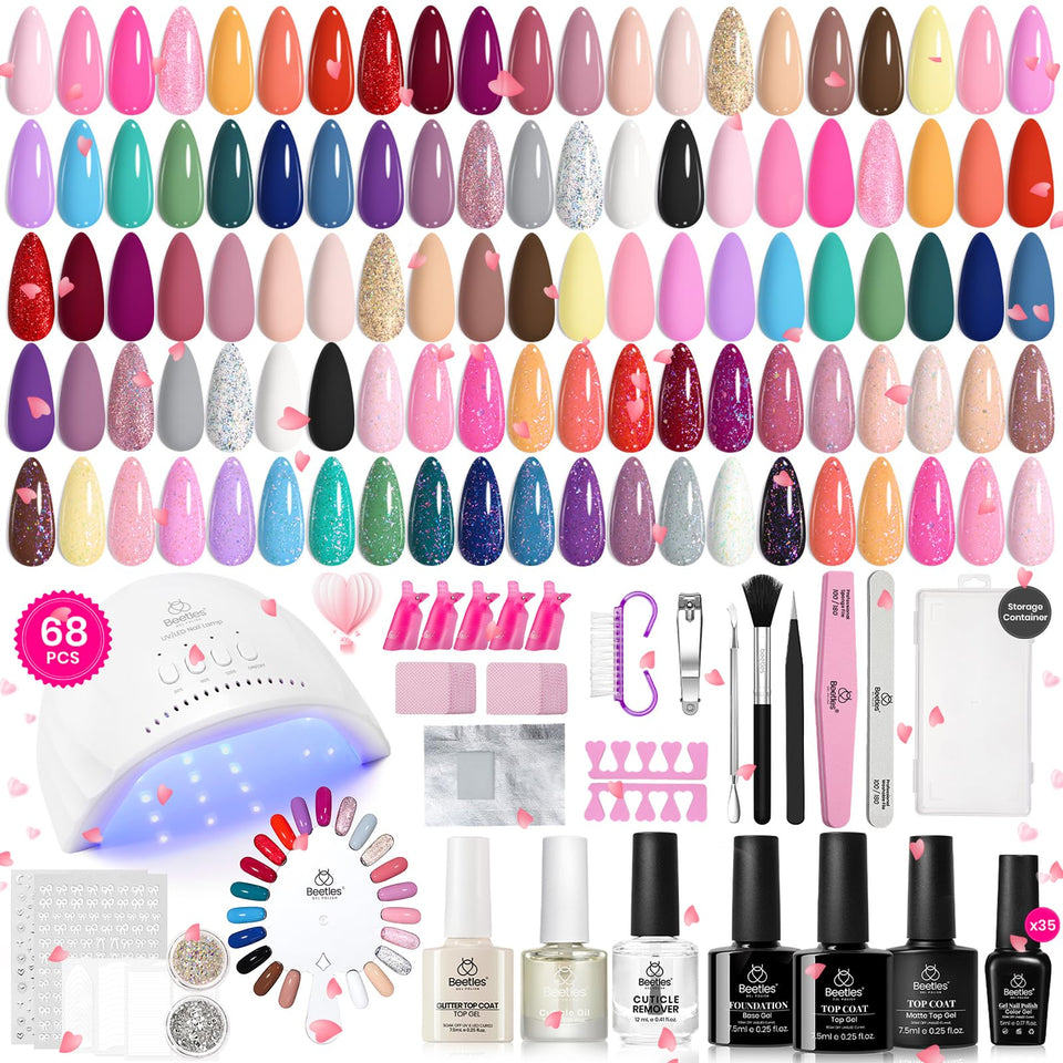 Beetles gel nail kit with UV light setup for at-home manicures