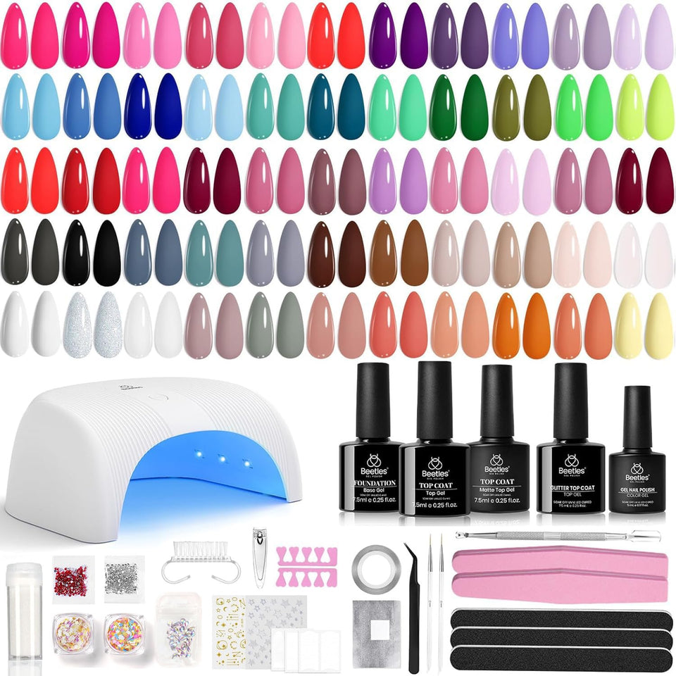 Beetles gel nail polish kit with UV light for at-home manicure results