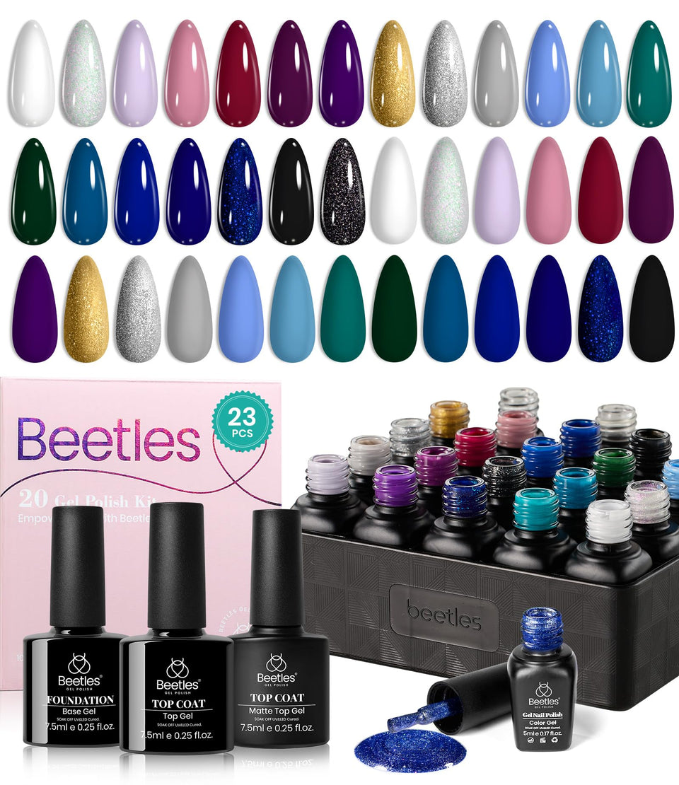 Beetles Gel Nail Polish Set Celestial Collection with 20 colors for versatile at-home manicures