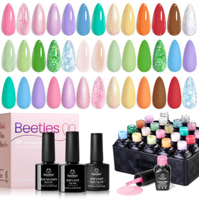 Beetles Gel Nail Polish Set with 20 pastel colors for versatile at-home manicures