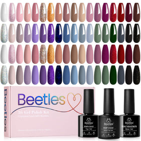 Beetles Gel Nail Polish Set 36 Colors bottle display showing rich hues for versatile manicures.