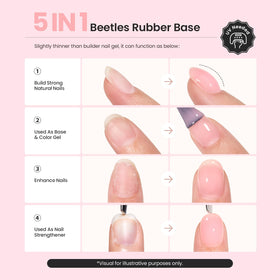 Beetles Gel Polish nude nails during application for an even, refined finish.