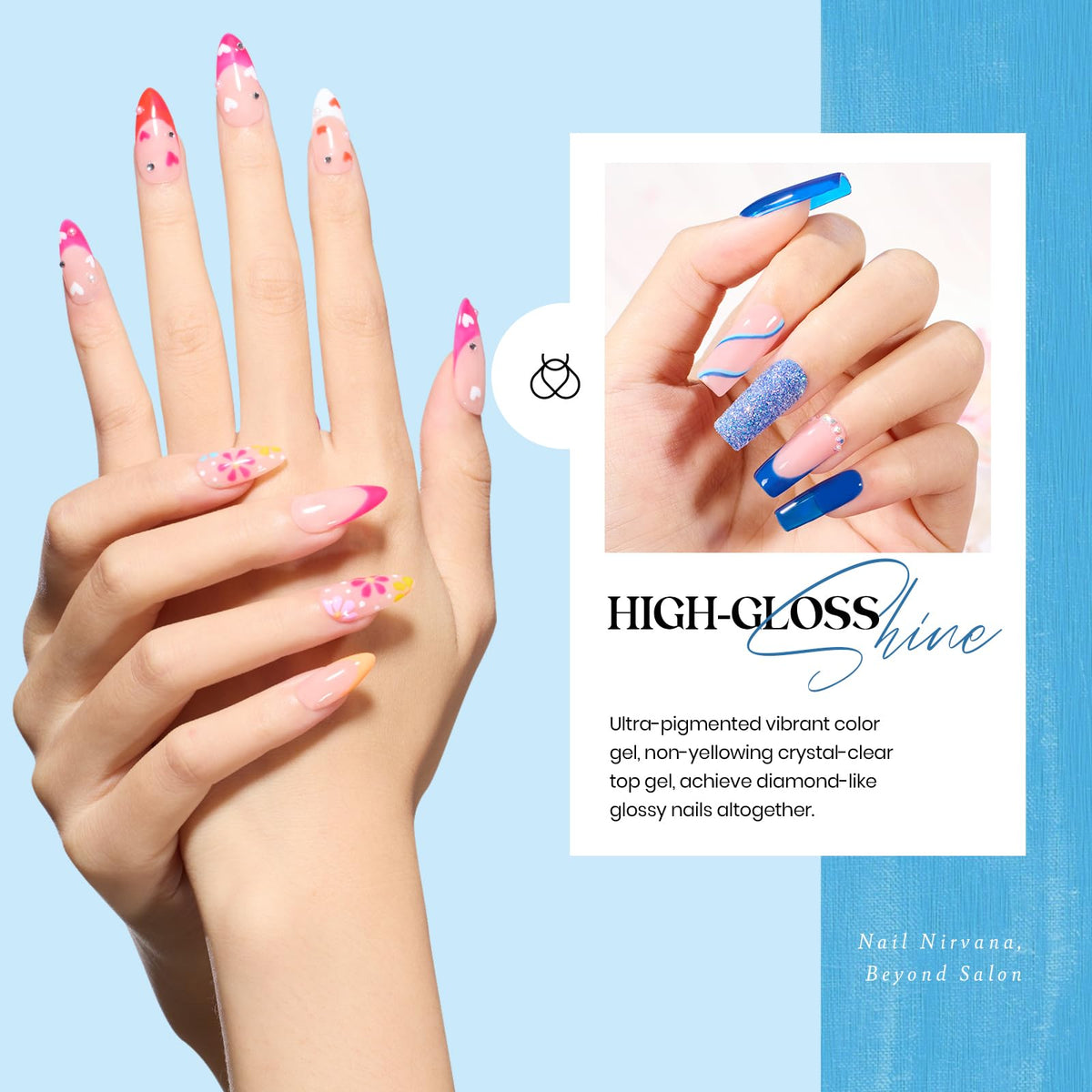 Beetles Gel Polish base and top coats deliver smooth application and a durable finish.