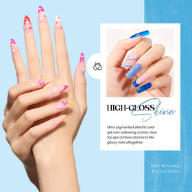 Beetles Gel Polish base and top coats deliver smooth application and a durable finish.
