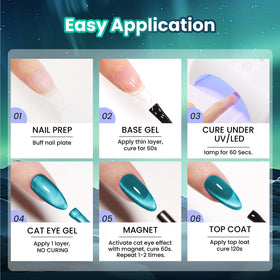 Beetles Galaxy Beam chameleon cat eye gel polish shifts color under light.
