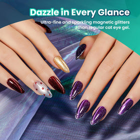Beetles Galaxy Beam purple cat eye gel polish with cosmic depth.