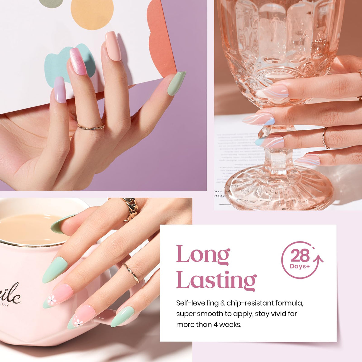 Beetles Healing Elixir nail art application scene showing smooth coverage.