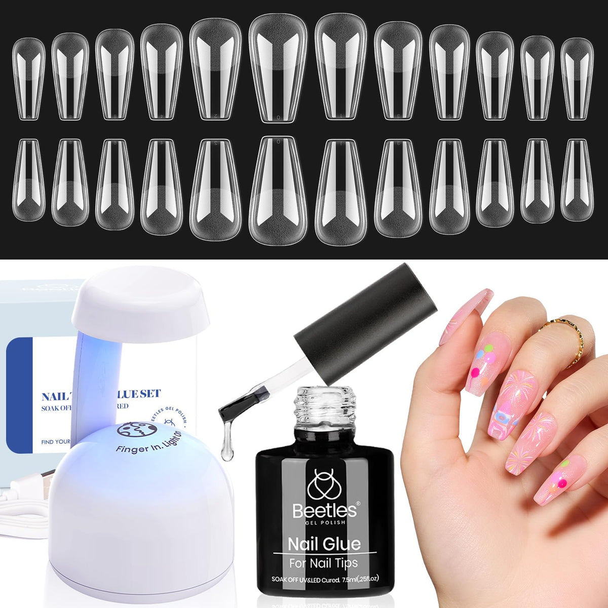Beetles Gel Polish Kit with LED lamp for at-home nails