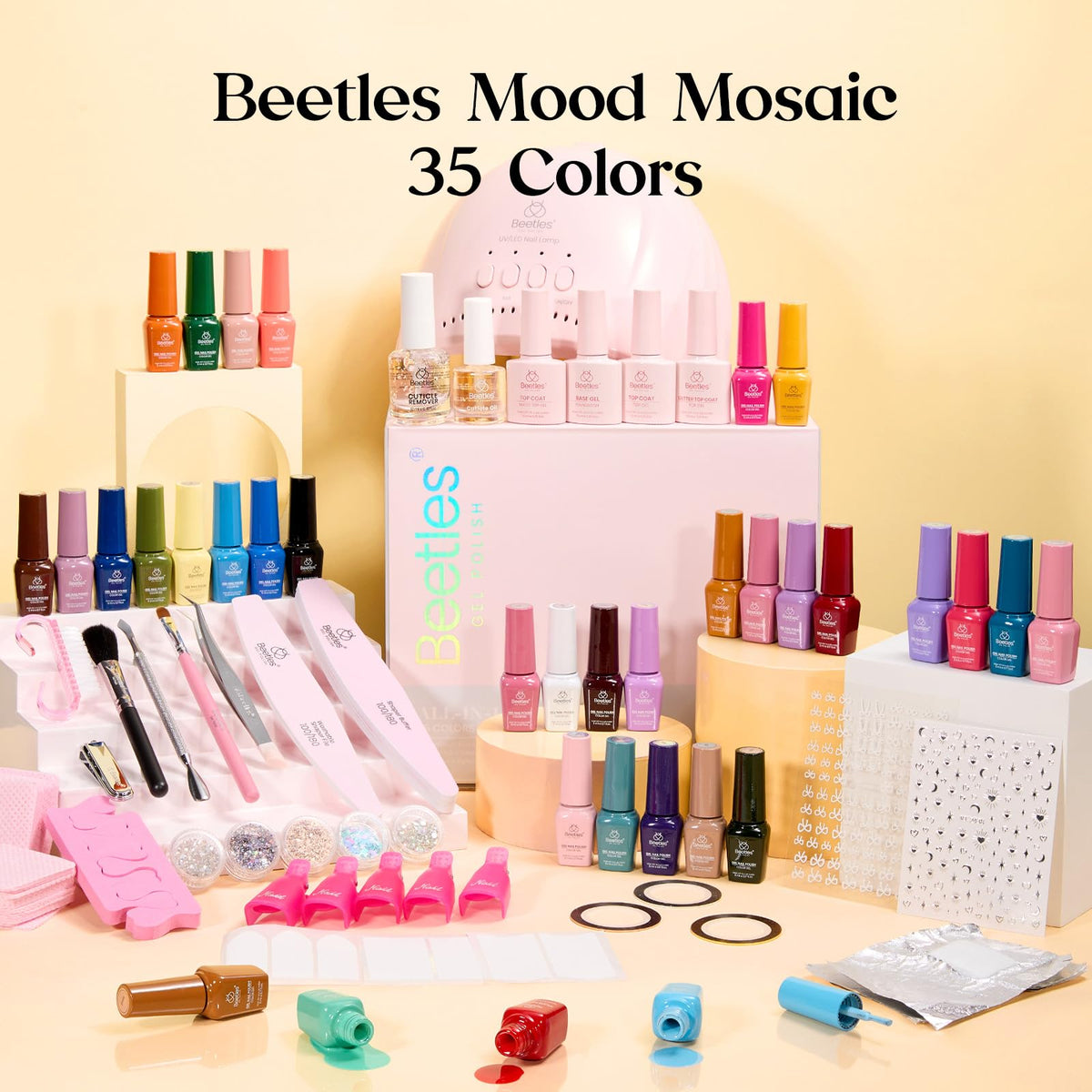 Beetles Professional Nail Lamp cures colors evenly for durable results