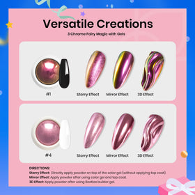 Beetles Gel Polish holographic pink powder swatch for rainbow shine.