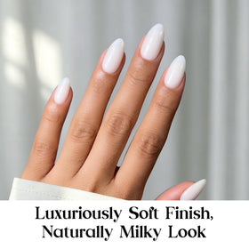 Beetles Gel Polish milky-white press-on nails with 16 sizes for a precise fit