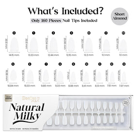 Beetles Gel Polish milky-white press-on nails offer 30+ days of glossy wear