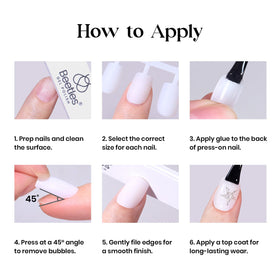 Beetles Gel Polish milky-white press-on nails pair with builder gel for stronger overlays