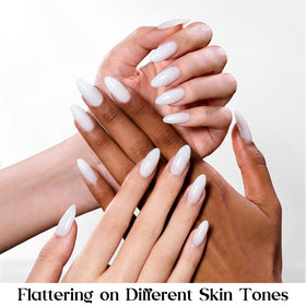 Beetles Gel Polish milky-white press-on nails deliver a smooth, streak-free application