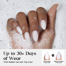 Beetles Gel Polish milky-white press-on nails ready for top coat enhance shine