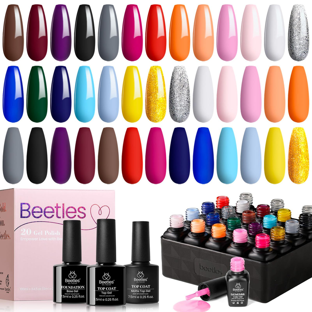 Beetles Gel Polish nail art kit for both beginners and professionals to create bold designs.