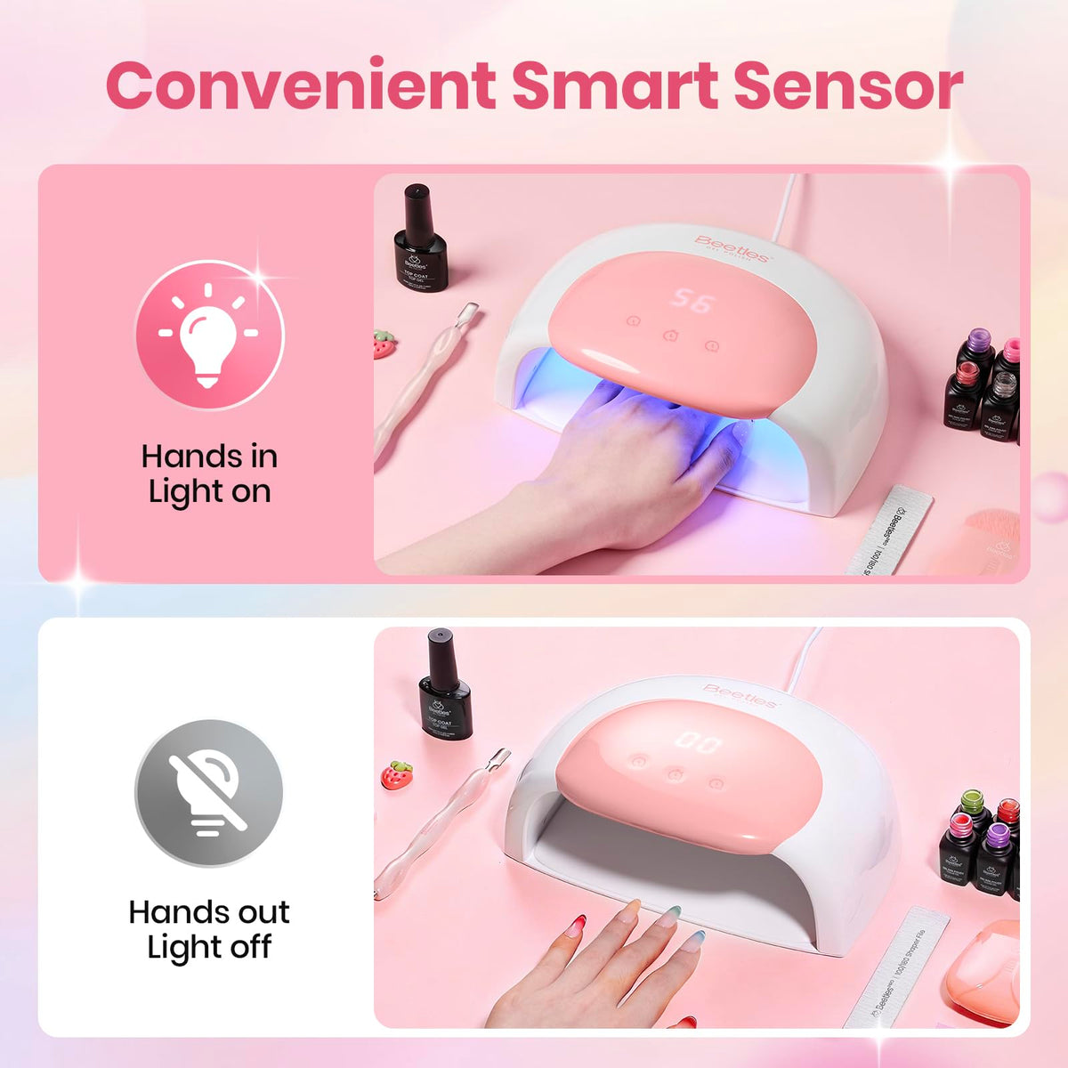 Beetles Gel Polish Nail Lamp 33 LED beads provide even curing
