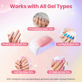 Beetles Gel Polish Nail Lamp candy white side view shows compact footprint