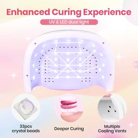 Beetles Gel Polish Nail Lamp candy white top view reveals spacious interior