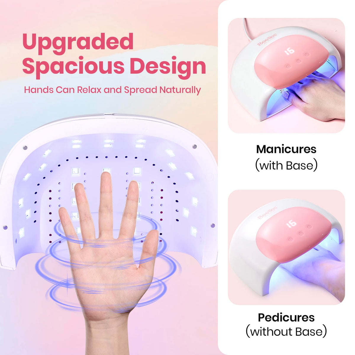 Beetles Gel Polish Nail Lamp countdown display aids timing