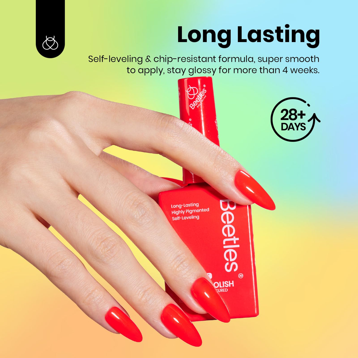 Beetles Gel Polish Neon Green Bottle for safe HEMA-free color