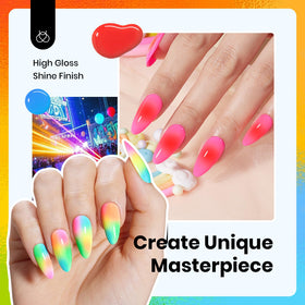Beetles Gel Polish Neon Orange Bottle for vivid durable shine