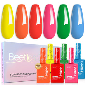 Beetles Gel Polish Neon Pink Bottle for vibrant long lasting color