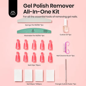 Beetles Gel Polish Remover Kit clips on finger for easy wrap.