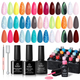 Beetles gel polish set with 20 colors for at-home manicures