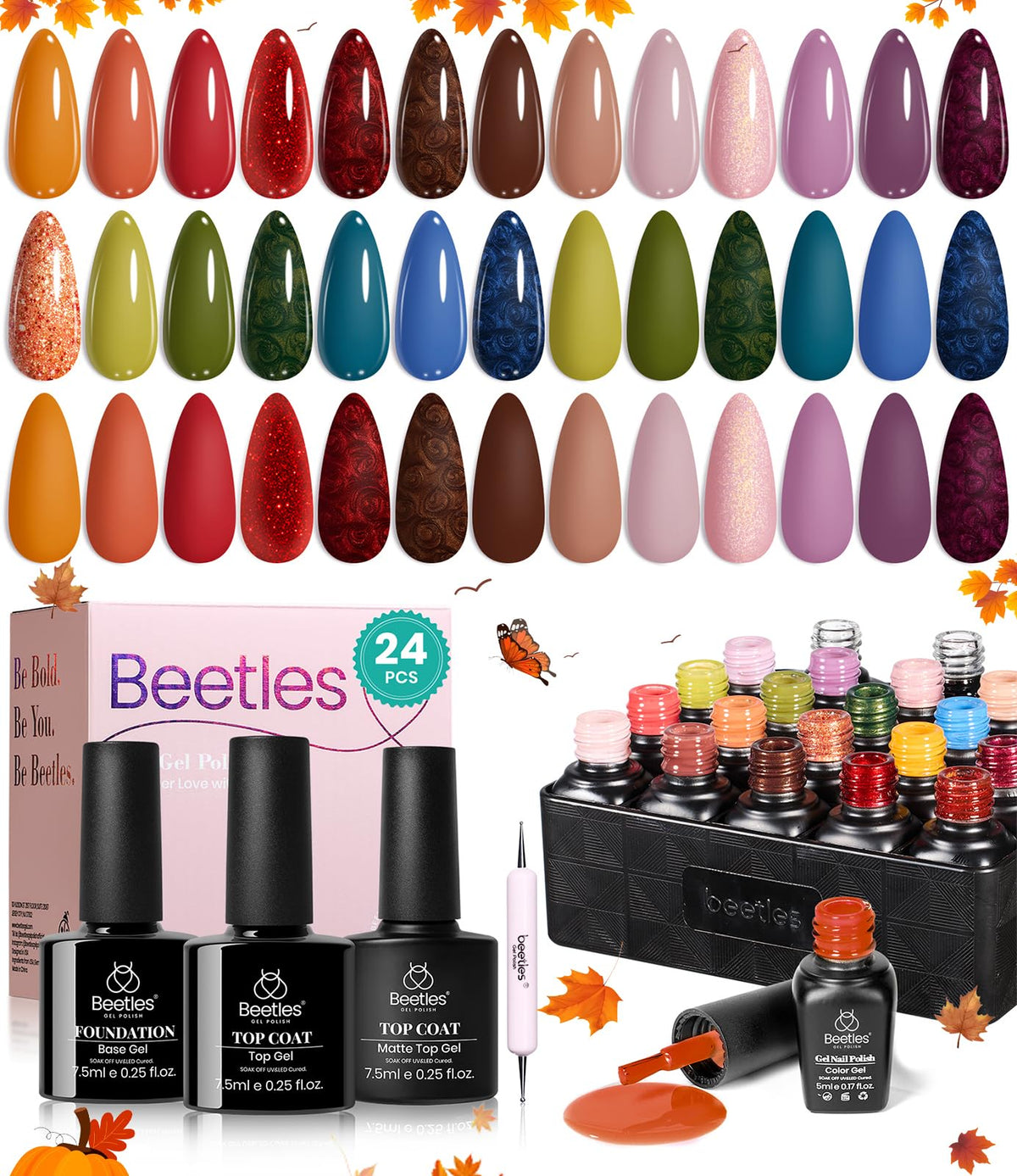 Beetles Gel Polish Set delivers lasting shine with proper curing.