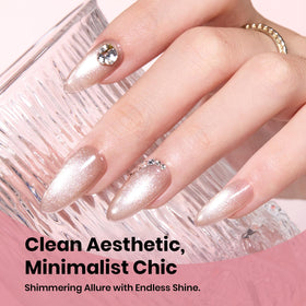 Beetles Soft Beam Cat Eye Coral adds a warm glow to nails and outfits