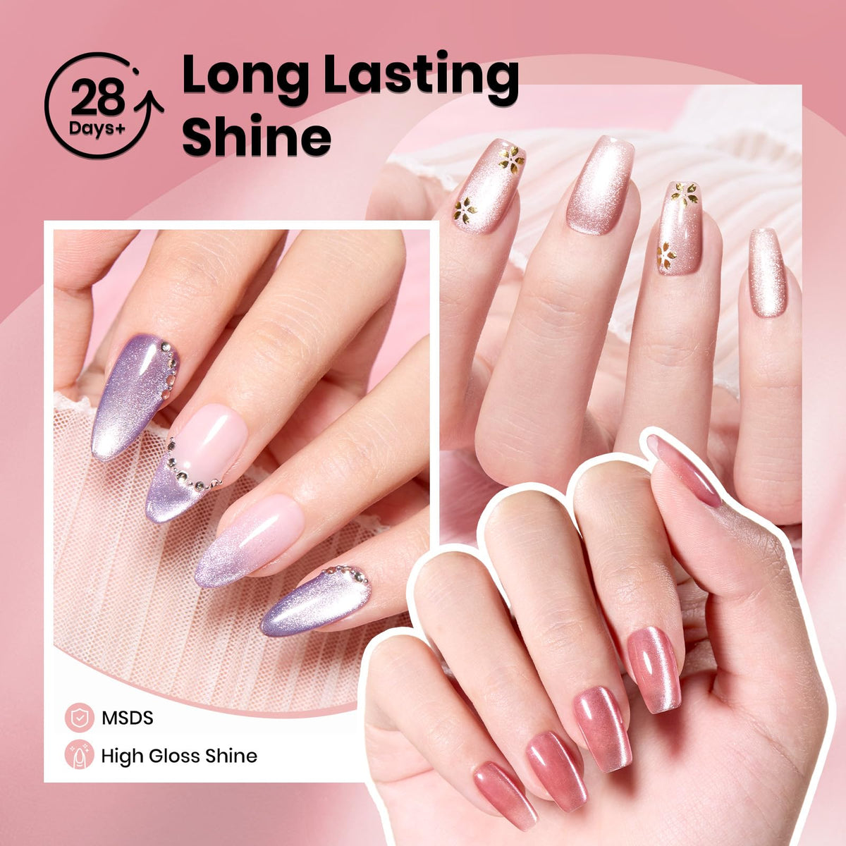 Beetles Soft Beam Cat Eye Light Purple offers subtle shimmer for soft glam
