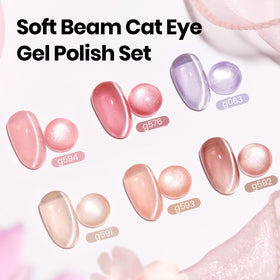 Beetles Soft Beam Cat Eye Soft Pink with magnetic glow for versatile office-to-night looks