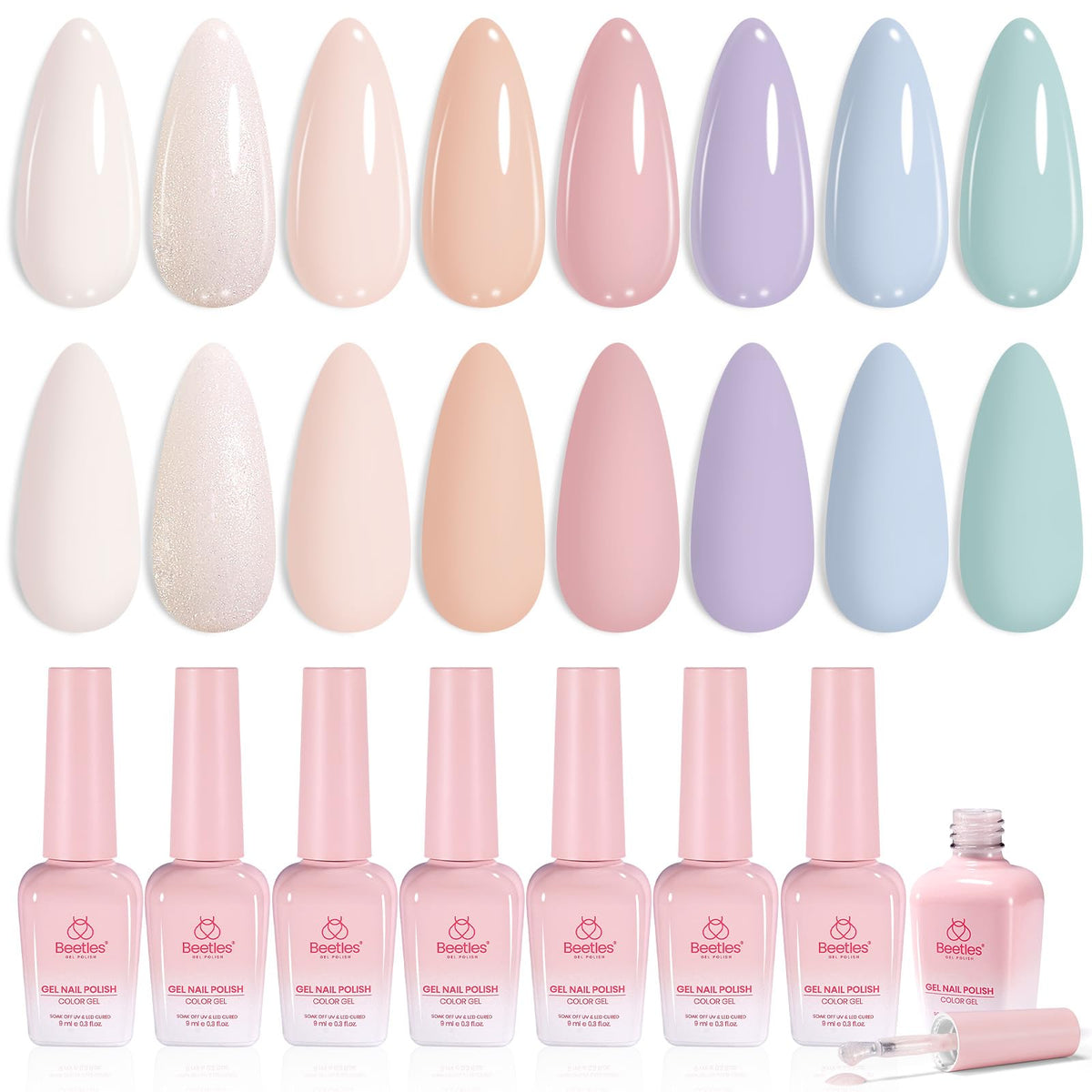 Beetles Gel Polish Soft Manifest collection of eight shades for effortless elegance.