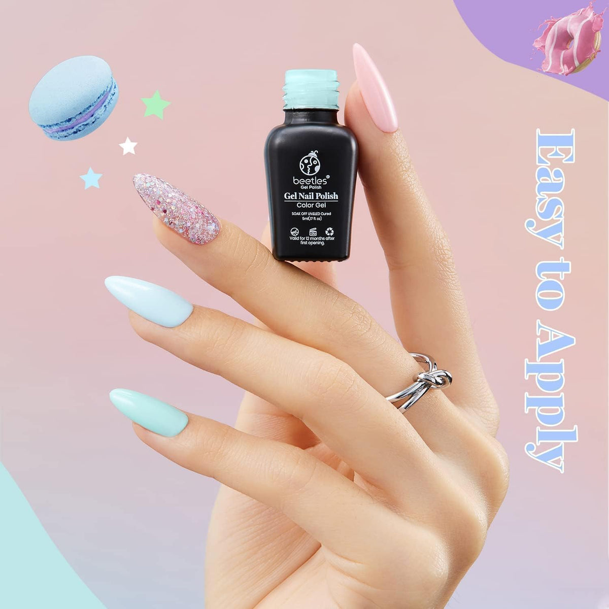 Beetles Glossy Top Coat delivers a bright, glassy shine.