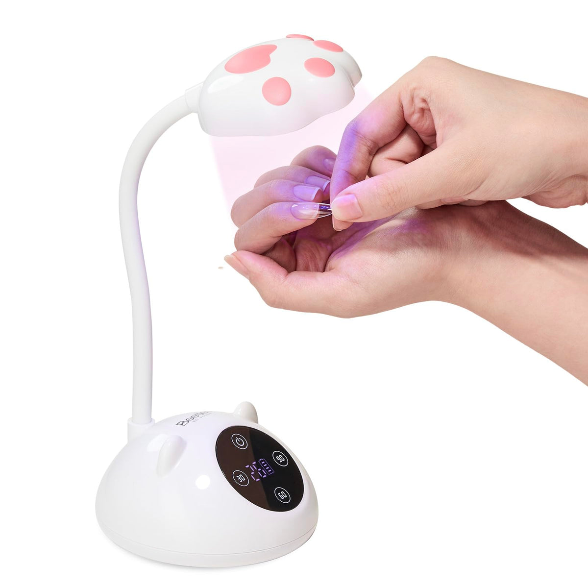 Beetles Gooseneck UV Nail Lamp with flexible neck enables precise curing.