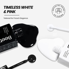 Beetles HEMA-free white and black gel polish for home or pro use